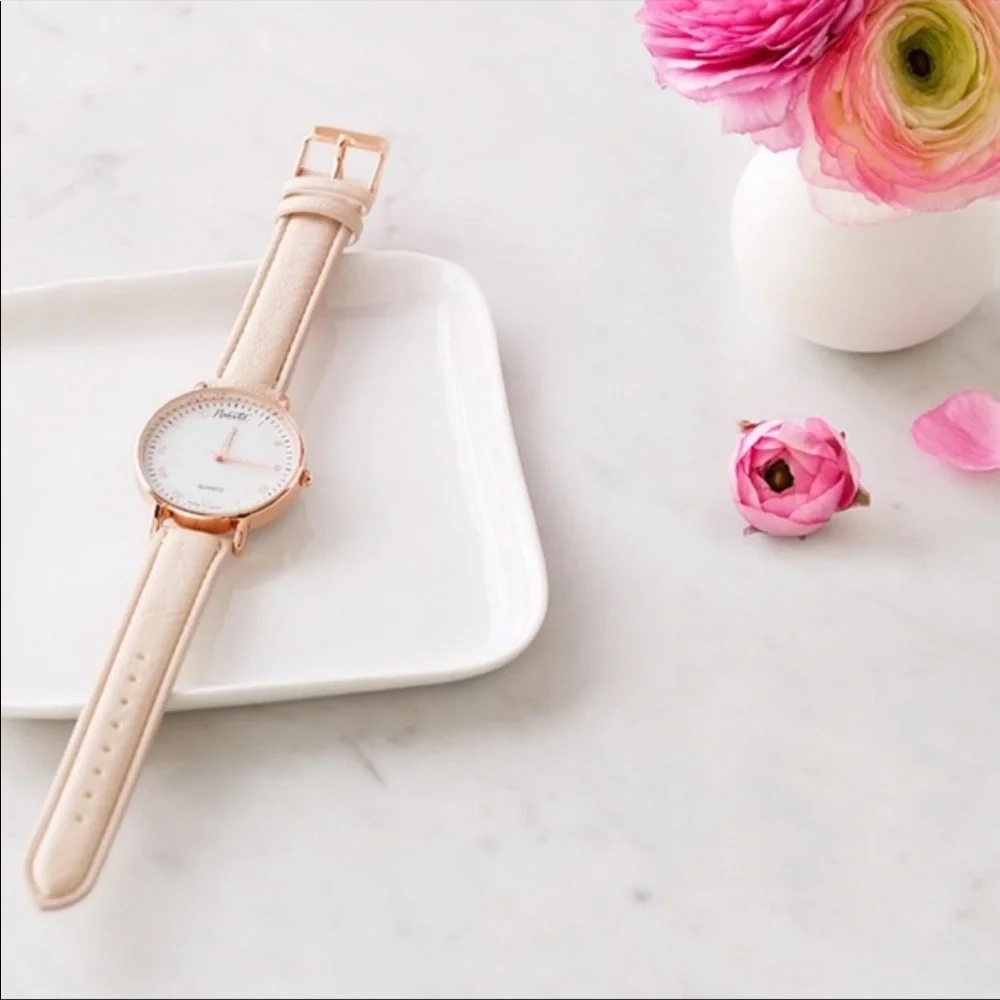 New Nanette Lepore Beige Blush Pink Watch